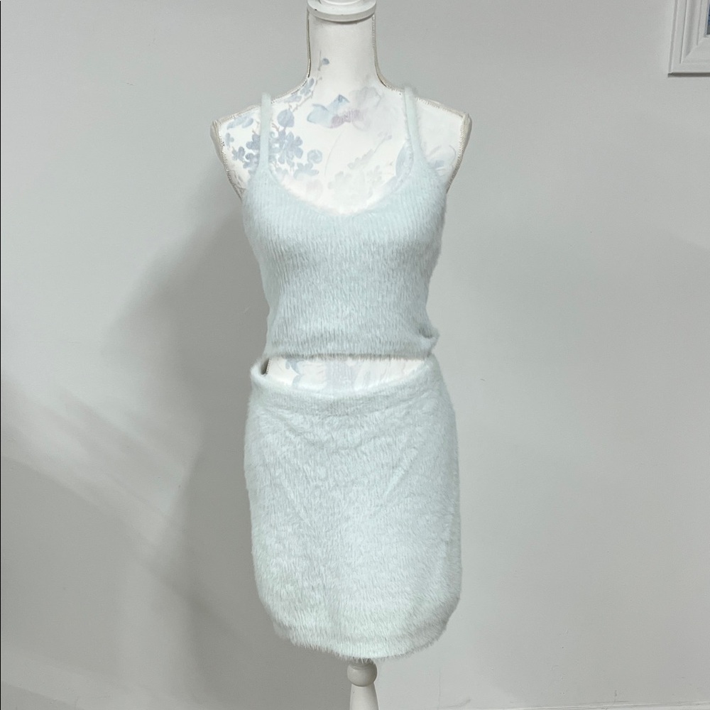 Wild Fable Fuzzy Mint White Camisole Cropped Medium LOAS